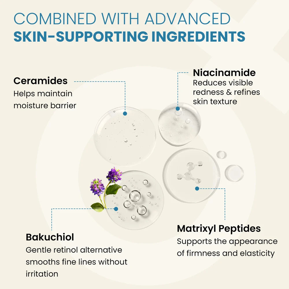 Skin-supporting ingredients graphic.