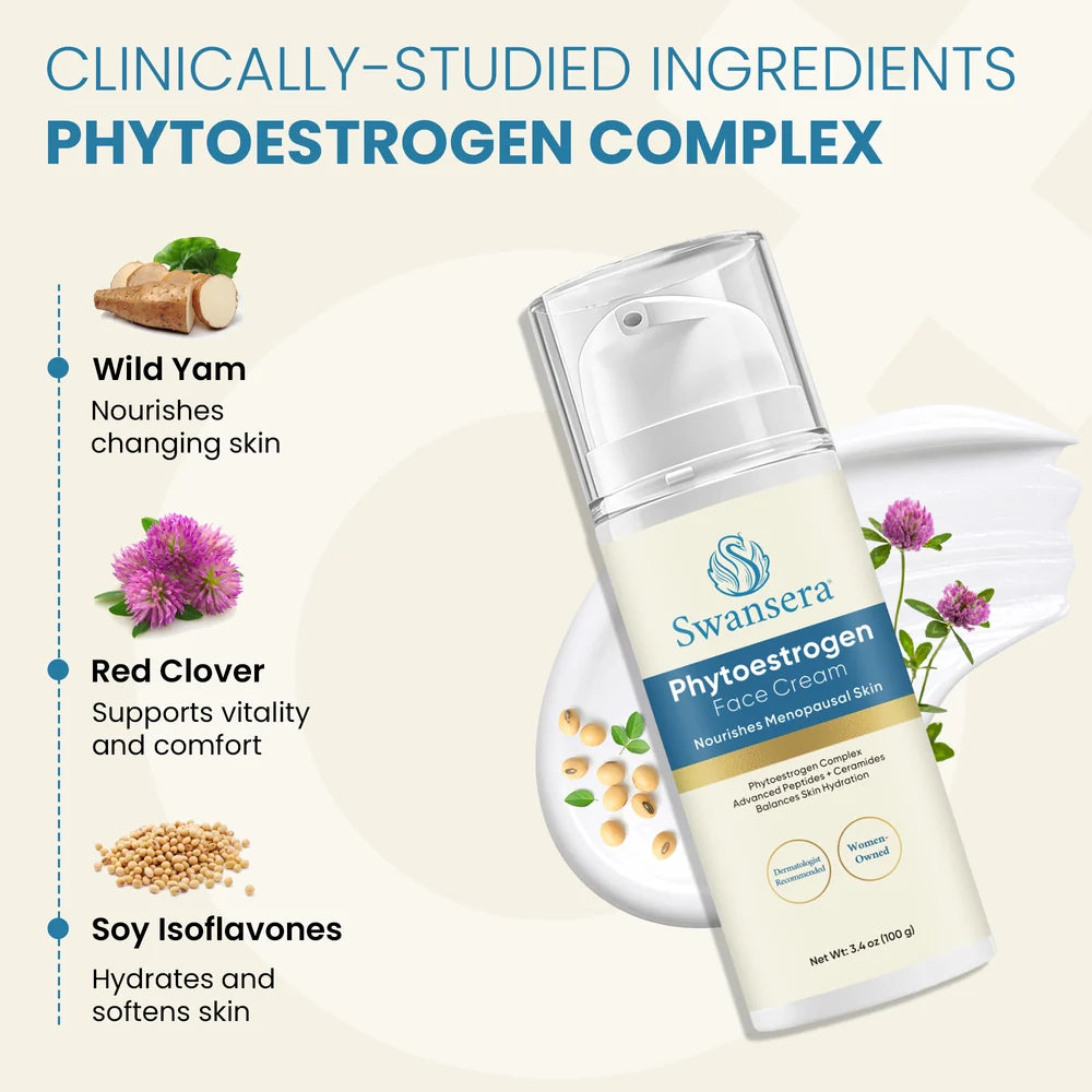 Phytoestrogen Complex ingredients chart for Swansera face cream.