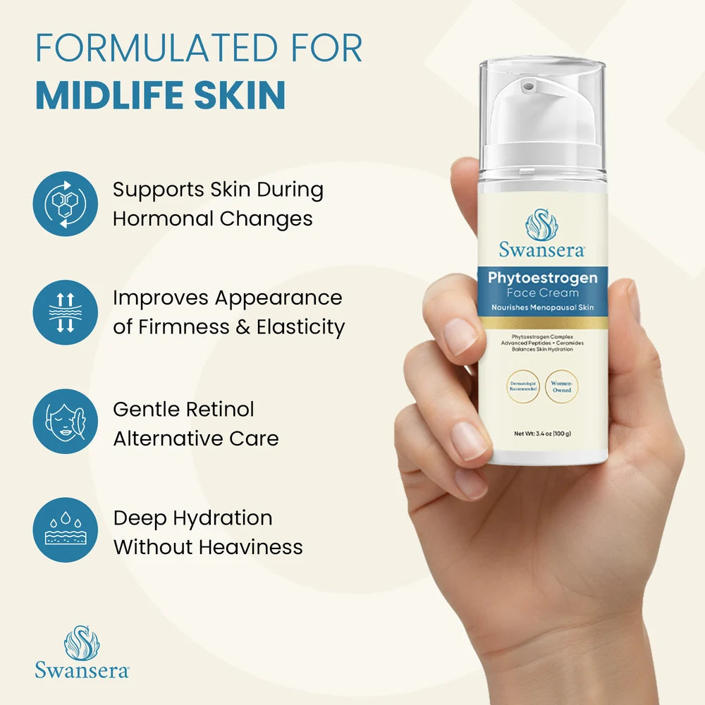 Swansera Phytoestrogen Face Cream benefits chart.