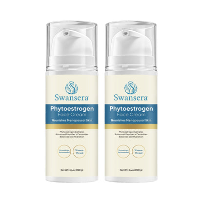Two bottles of Swansera Phytoestrogen Face Cream, Duo Pack